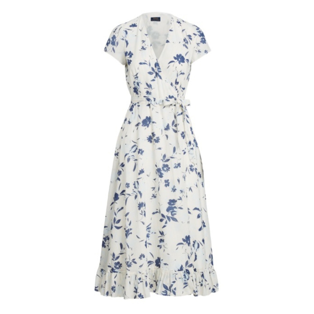 Polo Ralph Lauren Floral-Print Cotton Wrap Dress - Picture 1 of 6